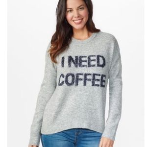 Gray I Need Coffee Pullover Sweater